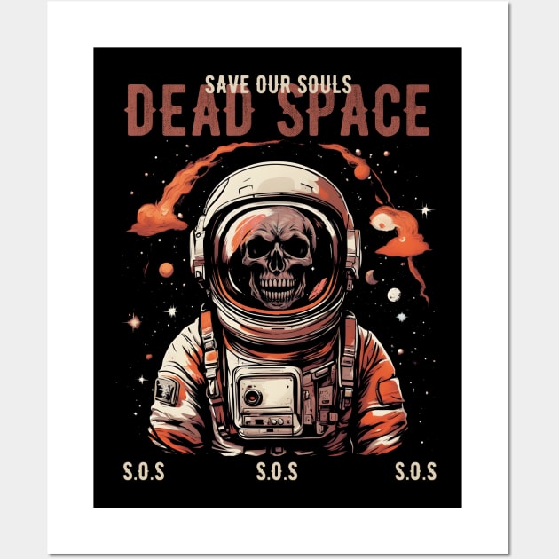 save our souls (dead astronaut in space) s.o.s Wall Art by hayr pictures